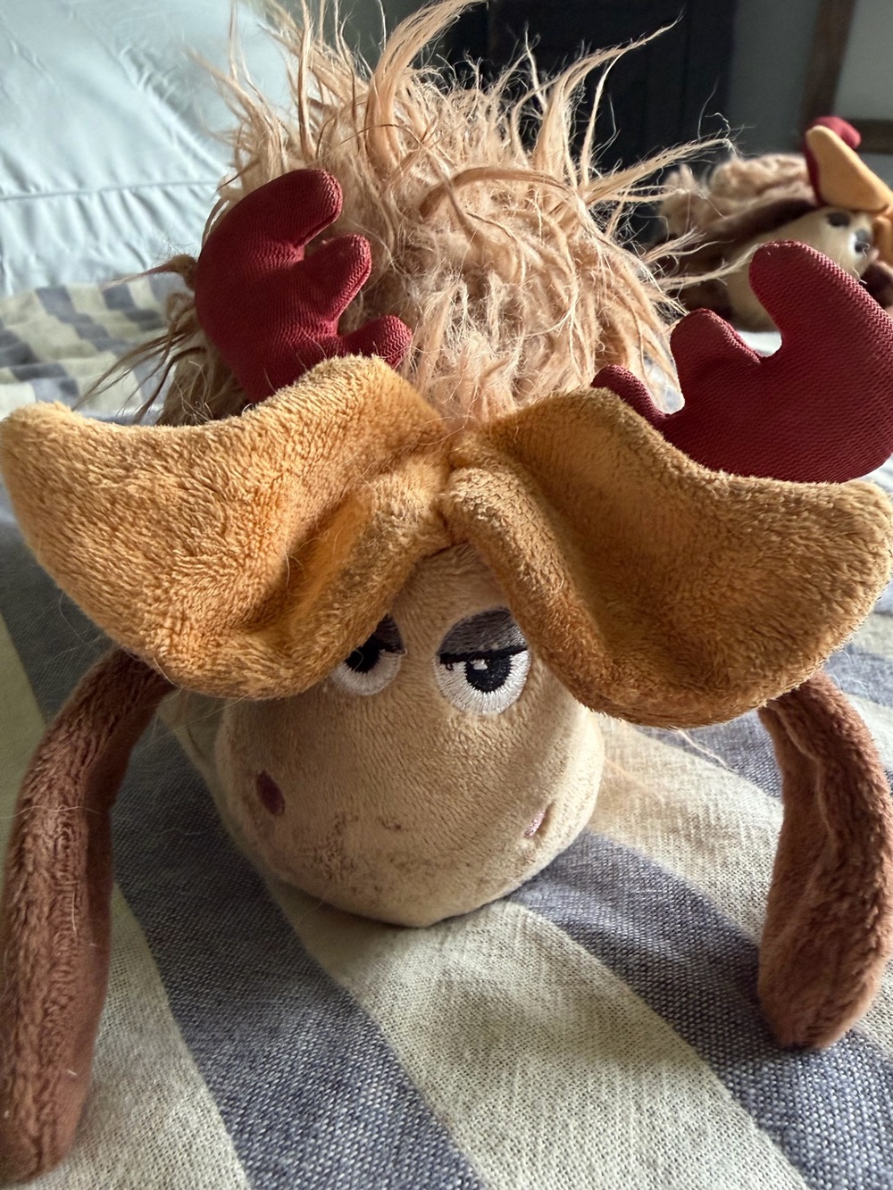 RARE Bark Box Fred the Reindeer Grinch Dog Toy Spiky Ball
